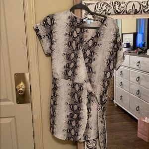 Snakeskin romper with tie on side